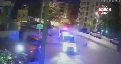 Denizli’de polisten kaçarken aracıyla duvara çarpan genç kız kamerada