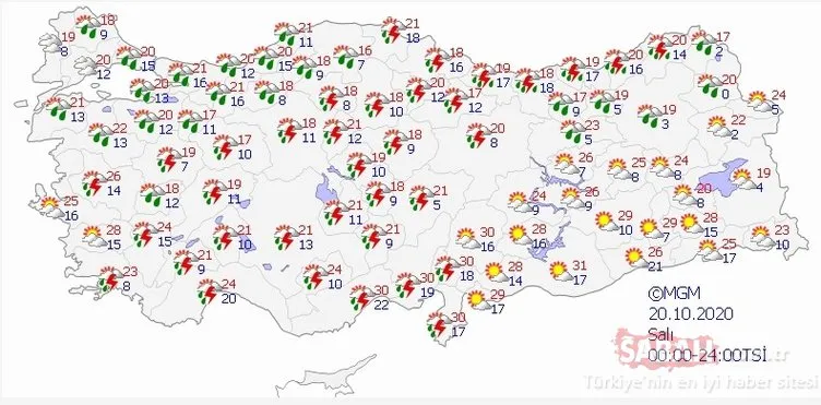 Meteoroloji’den son dakika hava durumu raporu: Marmara Bölgesi için kuvvetli yağış uyarısı! 20 Ekim 2020 bugün hava nasıl olacak?