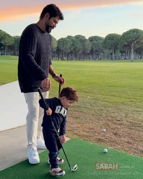 Burak Özçivit ve Fahriye Evcen’in minik oğulları Karan da golfte çok yetenekli! Paylaşımına yorum yağdı!