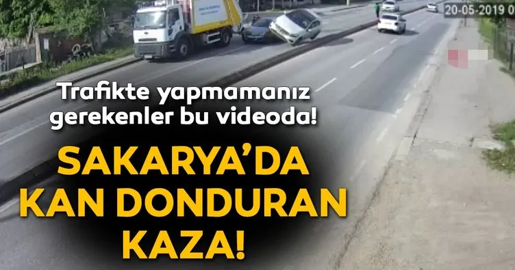 Otomobile yandan çarpıp karşı şeride uçtu: 2 yaralı