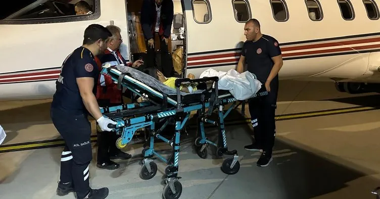 Ambulans uçak yüksek ateş rahatsızlığı olan çocuk için havalandı
