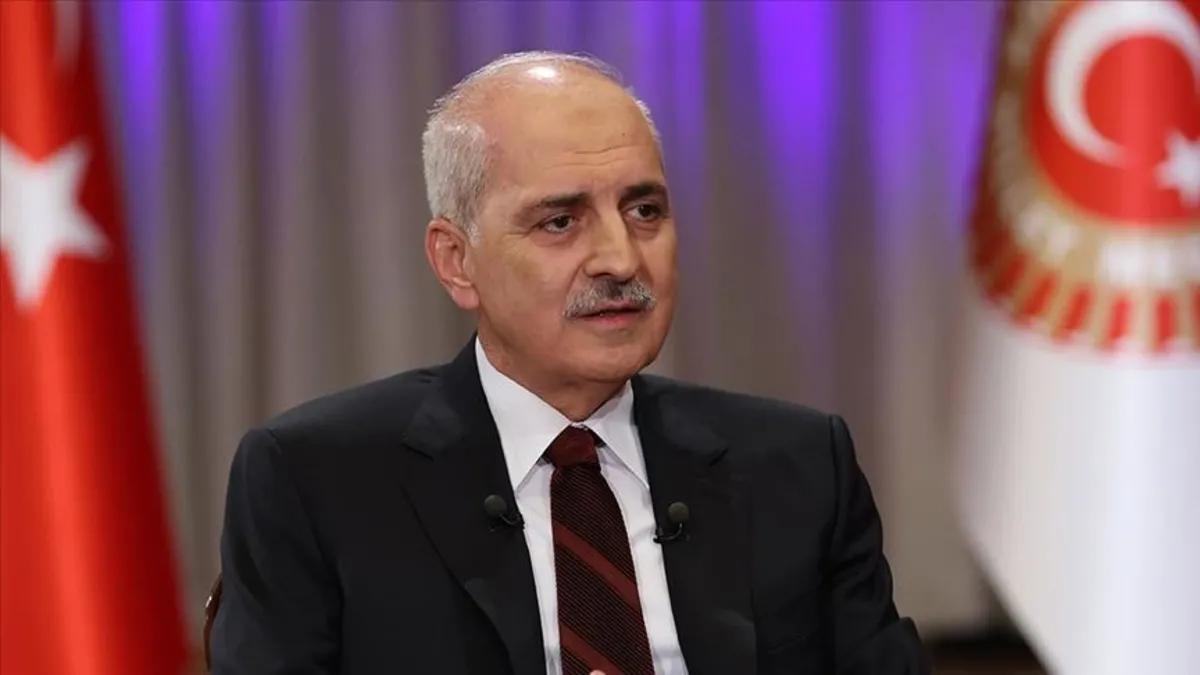 TBMM Başkanı Numan Kurtulmuş, MTTB Siyaset Okulu Kapanış ve Sertifika Programı'nda konuşma yaparken