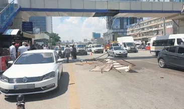 Vinç üst geçide çarptı: 1 yaralı