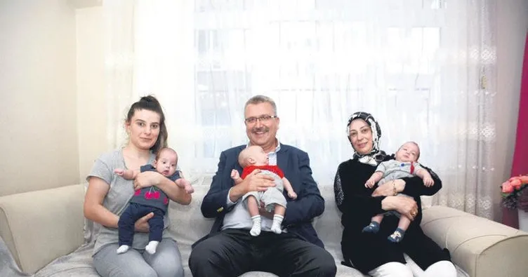 Başkan’dan üçüz bebeklere ziyaret