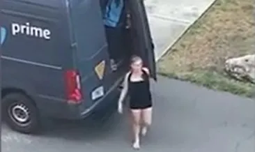 Kargo kamyonunda skandal görüntüler! Yarı çıplak kadın viral oldu