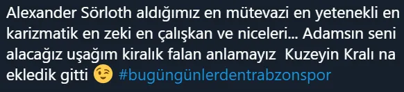 Trabzonspor'un yıldızı Sörtloth sosyal medyayı salladı