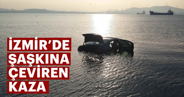 Fren yerine gaza basınca denize uçtular