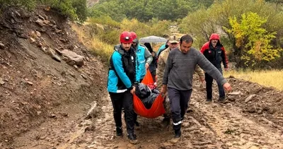 Düşme sonucu yaralanan vatandaş, ekiplerce hastaneye nakledildi #tunceli