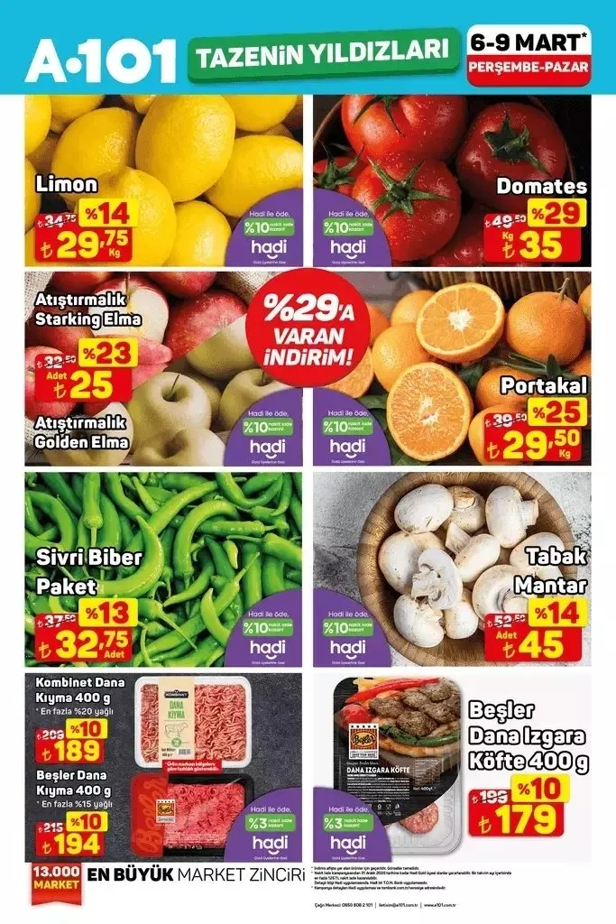 DEV FIRSAT BROŞÜRÜ! A101 aktüel 8-14 Mart indirimleri: Çay, peynir, zeytin, sıvı yağ, yoğurt, toz deterjan, sıvı sabun, süt...