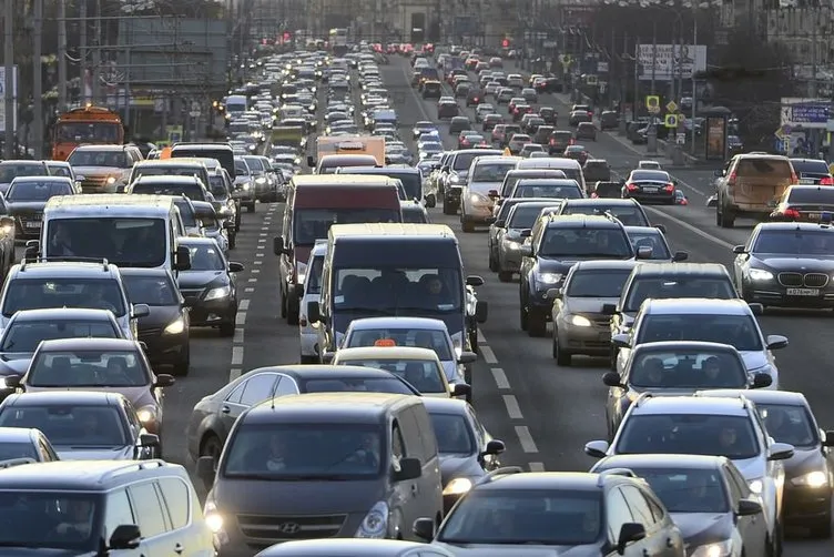Moskova’da trafik yoğunluğu