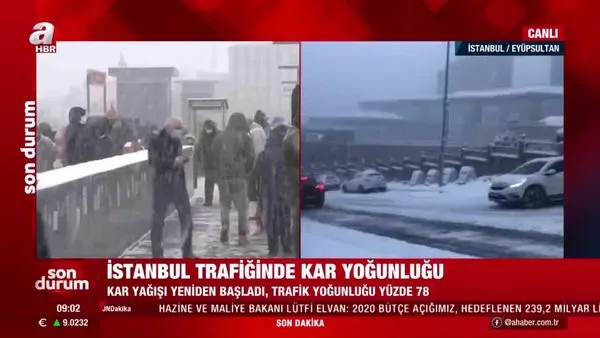 İstanbul'da trafik durumu: Megakent beyaza büründü, trafik yoğunluğu yüzde 80'i geçti! | Video