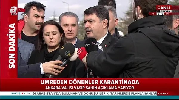 Ankara Valisi Vasip Şahin Umre'den dönen vatandaşların karantina süreciyle ilgili konuştu | Video