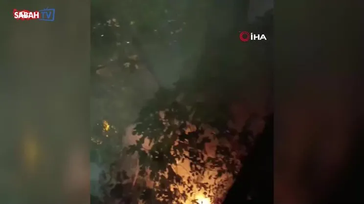 Bursa'da havai fişek yangın çıkarttı | Video