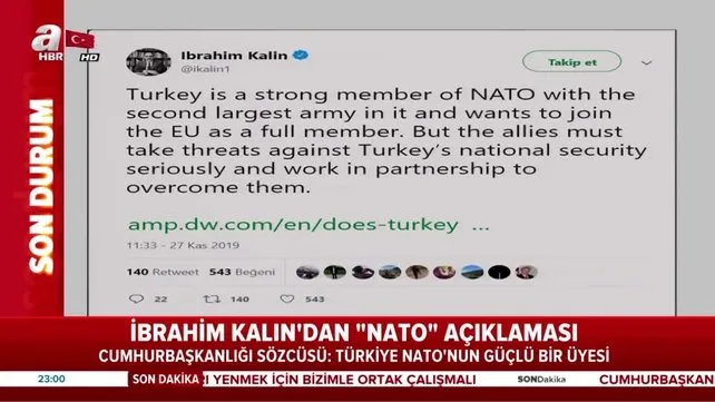 İbrahim Kalın'dan flaş NATO açıklaması