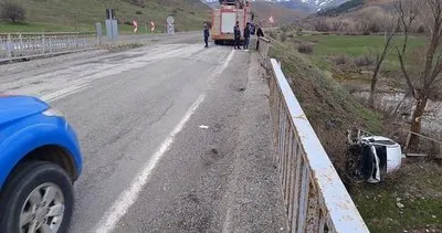 Sivas'ta otomobil köprüden uçtu! 2 yaralı #sivas