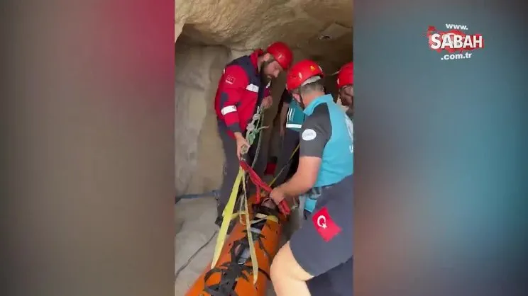 Balayı için geldi: 30 metrelik peribacasında mahsur kaldı!