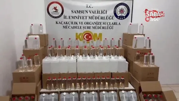 Samsun'da 1 ton 94 litre kaçak etil alkol ele geçirildi | Video