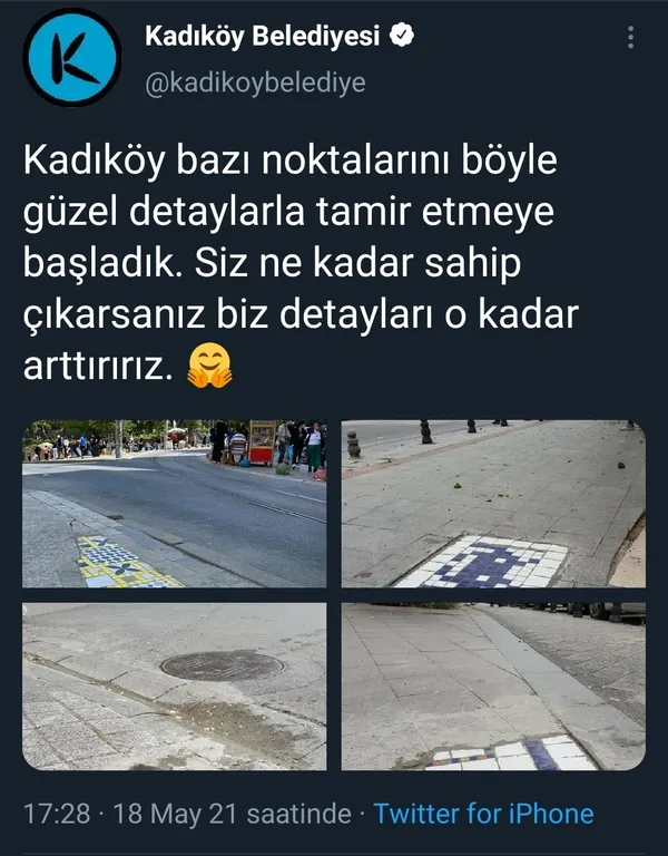 Kadıköylüler fayanslı kaldırıma tepki gösterdi “Adam gibi asfalt dökün”