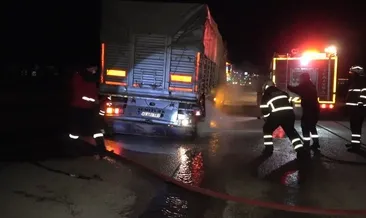 TIR’ın römorkunda yangın çıktı