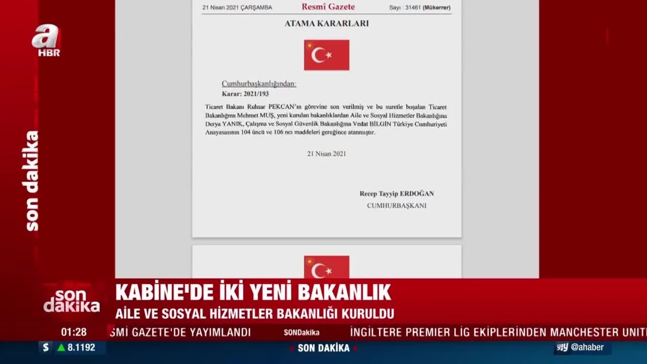 resmi gazete de son dakika cumhurbaskanligi kabine degisikligi yayimlandi yeni bakanlar kimler oldu son dakika haberler