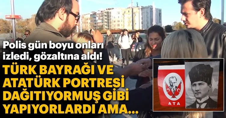 Taksim’de Atatürk portresiyle duygu sömürüsüne gözaltı