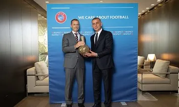 TFF Başkanı İbrahim Hacıosmanoğlu, UEFA Başkanı Ceferin ile bir araya geldi