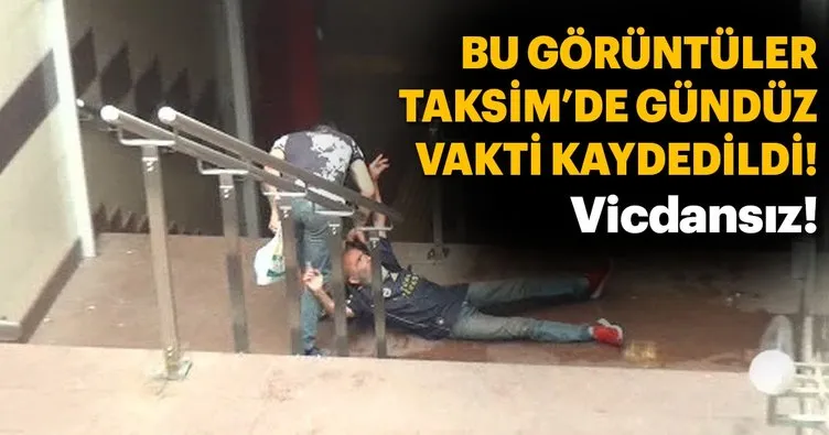 Taksim’de güpegündüz gasp dehşeti kamerada