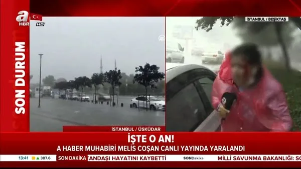 Son dakika: A Haber Muhabiri Melis Coşan canlı yayında yaralanarak kanlar içinde kaldı | Video