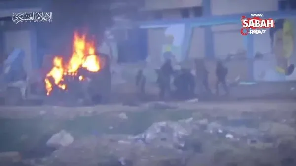 Kassam Tugayları, İsrail askerlerinin cipini roketle vurdu | Video