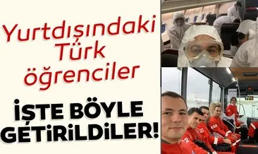 THY ekipleri özel kıyafetlerle Türk öğrencileri yurda taşıdı