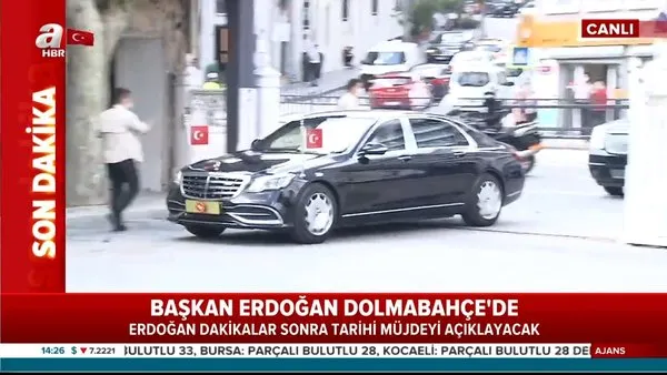 Son dakika | Cumhurbaşkanı Erdoğan dev müjdeyi açıklamak üzere Dolmabahçe'ye geldi | Video