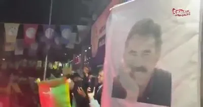 Diyarbakır’da skandal görüntüler! DEM Parti kutlamalarında terörist başı Öcalan posterleri açıldı | Video