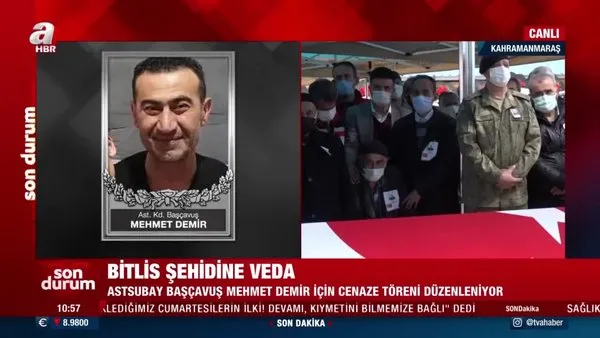 SON DAKİKA: Bitlis Şehidi Astsubay Başçavuş Mehmet Demir dualarla son yolculuğuna uğurlandı | Video