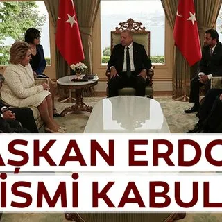 Başkan Erdoğan Türk Konseyi Genel Sekreteri Valentina Matviyenko'yu Külliye'de kabul etti