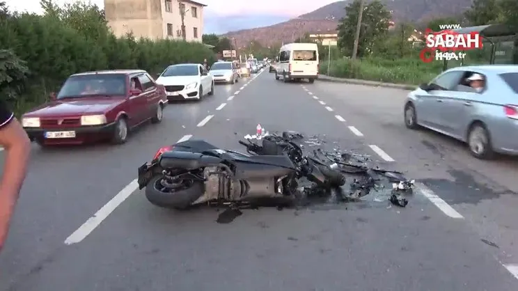Kocaeli'de otomobil ile motosiklet çarpıştı: 2 yaralı | Video