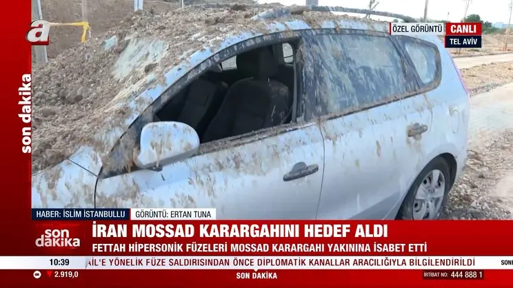 Tel Aviv'de İran füzelerinin düştüğü noktadan canlı yayın!