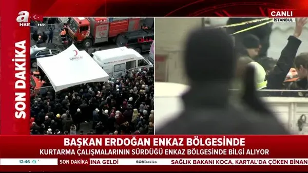 Cumhurbaşkanı Erdoğan Kartal'daki enkaz alanında