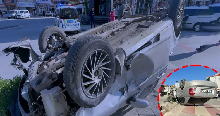 Karaman’da feci kaza! Refüje çarpan otomobil takla attı: 1 yaralı