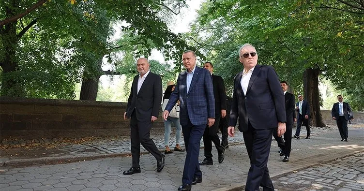 ABD’ye giden Başkan Erdoğan Central Park’ta yürüyüş yaptı