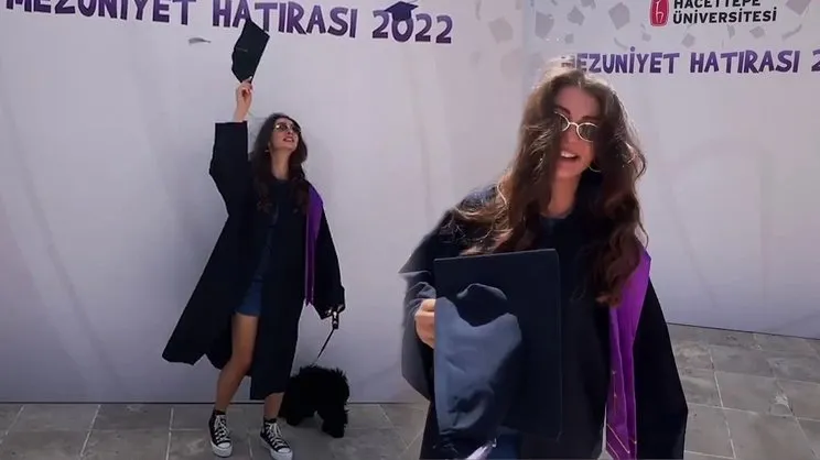 Burcu Özberk 32 yaşında üniversiteden mezun oldu! İşte kep attığı anlar... | Video