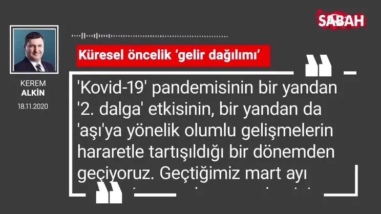 Kerem Alkin | Küresel öncelik ‘gelir dağılımı’