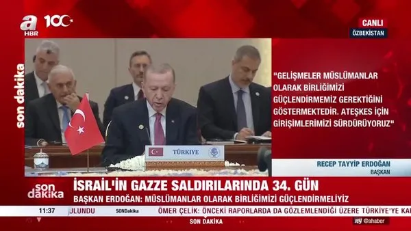 Başkan Erdoğan Özbekistan'da Ekonomik İşbirliği Teşkilatı Zirvesi'nde konuştu | Video
