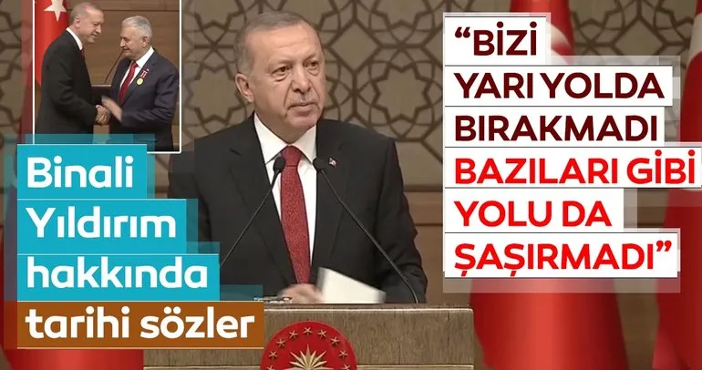 Başkan Erdoğan Binali Yıldırım’a Devlet Şeref Madalyası Tevcih etti