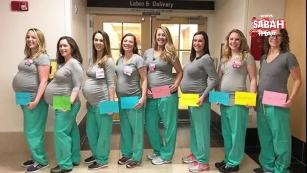 Sosyal medya aynı anda hamile kalan kadın doğum ünitesinde çalışan 9 hemşireyi konuşuyor!