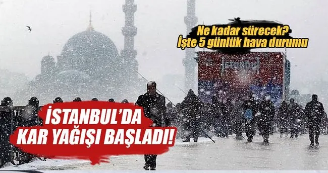 İstanbul’da hava durumu: Kar yağışı başladı!