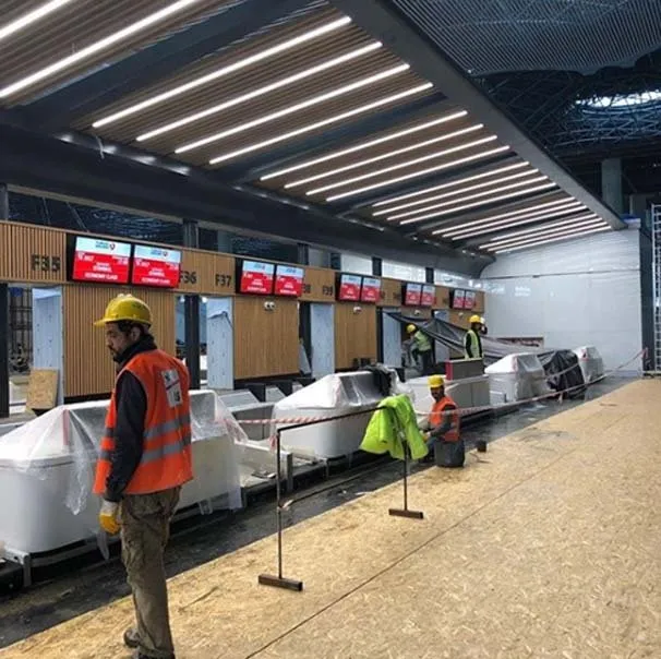 Yeni Havalimanı’na biniş bankoları yerleştirilmeye başlandı