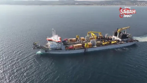 İstanbul Havalimanı inşaatında çalışan dev gemi böyle görüntülendi | Video