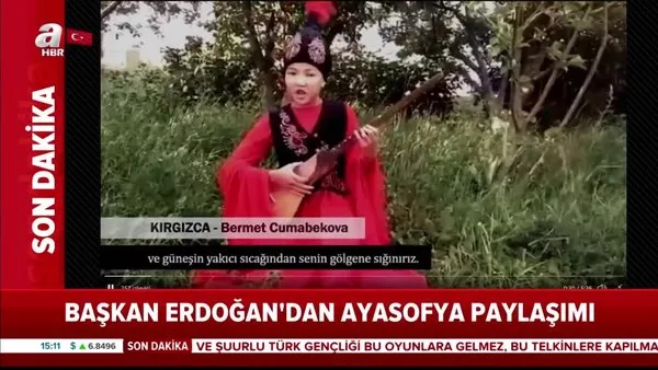 Son Dakika: Cumhurbaşkanı Erdoğan'dan Ayasofya Camii paylaşımı | Video