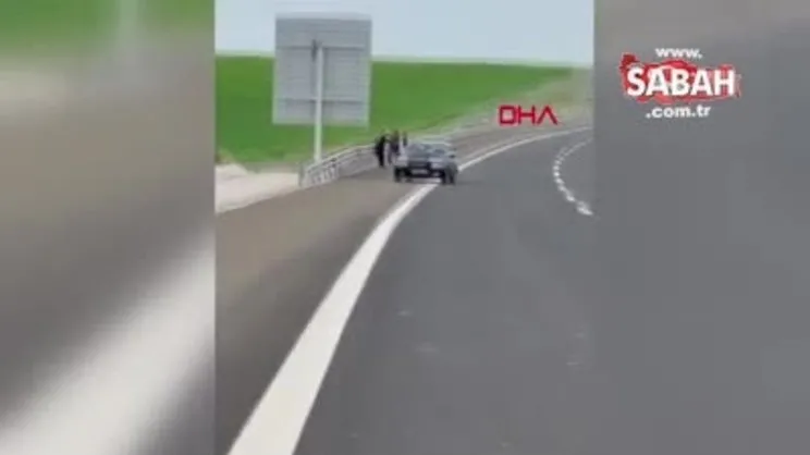 Ankara'da otoyol kenarında kadına şiddet kamerada