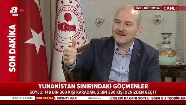 Bakan Soylu'dan Yunanistan sınırındaki göçmenlerle ilgili açıklama! 148 bin karadan, 2.390 kişi denizden geçti! | Video